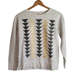 J.CREW FACTORY Heathered Gray Graphic Sweatshirt Small